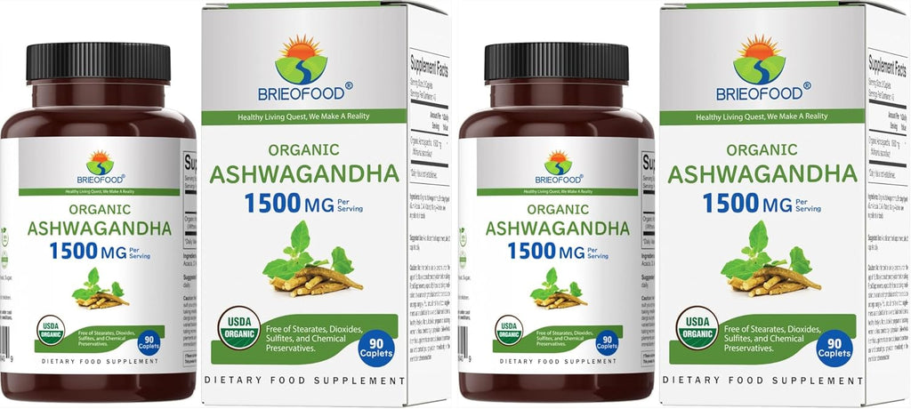 Organic Ashwagandha 1500mg - 90 Comprimidos Vegetarianos