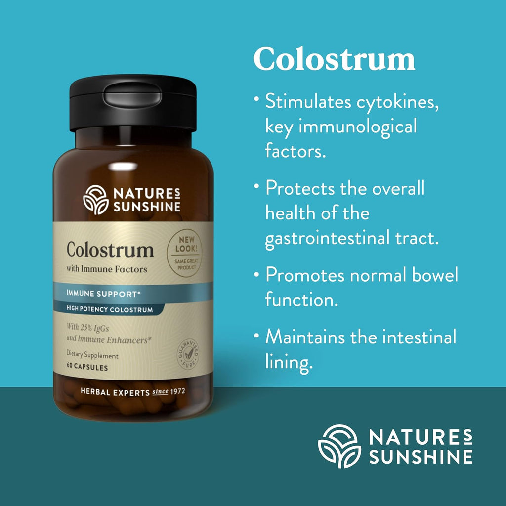 Nature's Sunshine Colostrum with Immune Factors, 60 Cápsulas