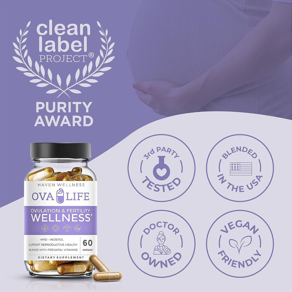 Ovalife Suplemento de Fertilidad para Mujeres - Equilibrio Hormonal y Apoyo Ovárico - 60 Cápsulas - Vitaminas con Folato para la Concepción y Ovulación - 22 Nutrientes Clave