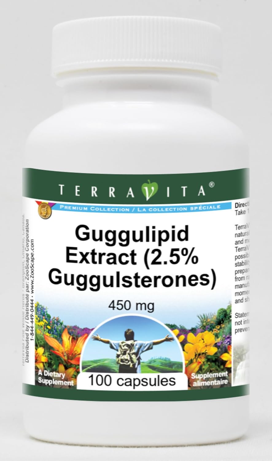 Guggulipid Extract (2.5% Guggulsterones) - 450 mg - 100 Capsules - Terravita