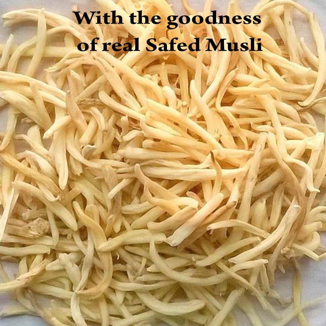 Safed Musli Tablets by mi Nature | Pura Hierba Natural | Sin Químicos ni Conservantes | Vegano y Sin Gluten | 90 Tablet, 45 Días de Suministro 1000mg