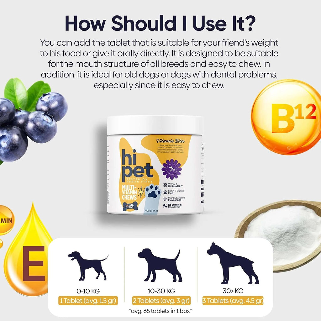Hi Pet Multivitamin Bites para Perros - Masticables Blandos