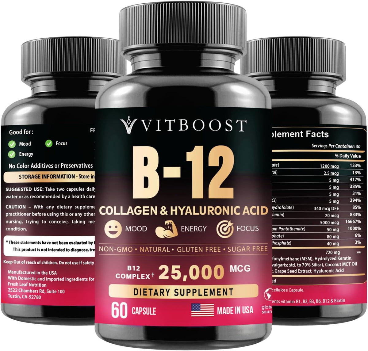VITBOOST B12 Metilcobalamina 25000 mcg – La reducción del cansancio y la fatiga – Image 2