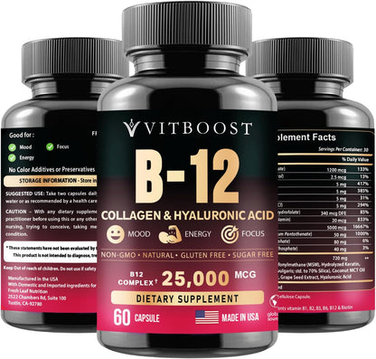 VITBOOST B12 Metilcobalamina 25000 mcg – La reducción del cansancio y la fatiga – Image 2