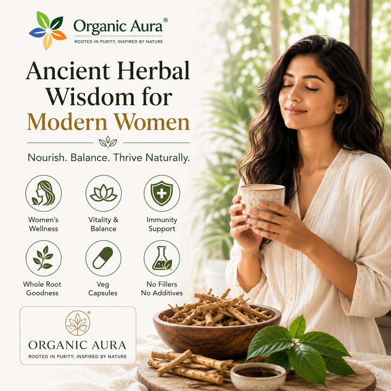 Cápsulas de Raíz de Shatavari en Polvo - Complemento Alimenticio para el Bienestar Femenino y la Vitalidad Diaria - 100% Puro y Natural, Vegano, Sin Gluten