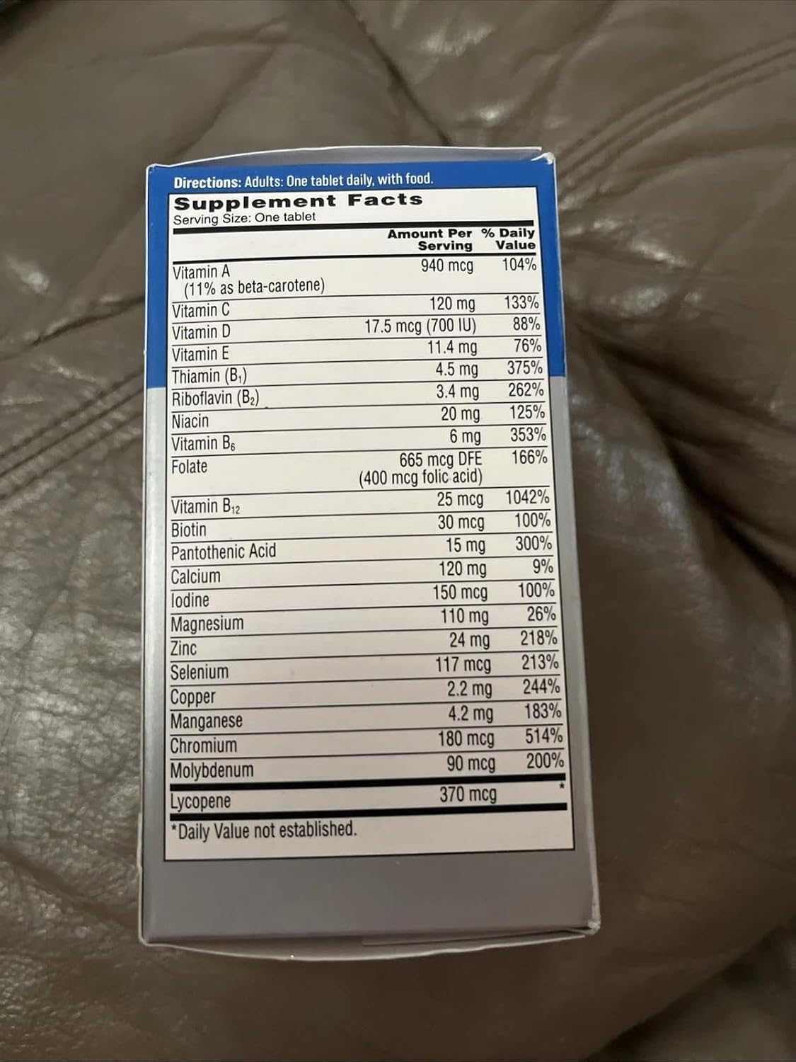 One A Day Men's 50+ Healthy Advantage Multivitamin - 65 tabletas
