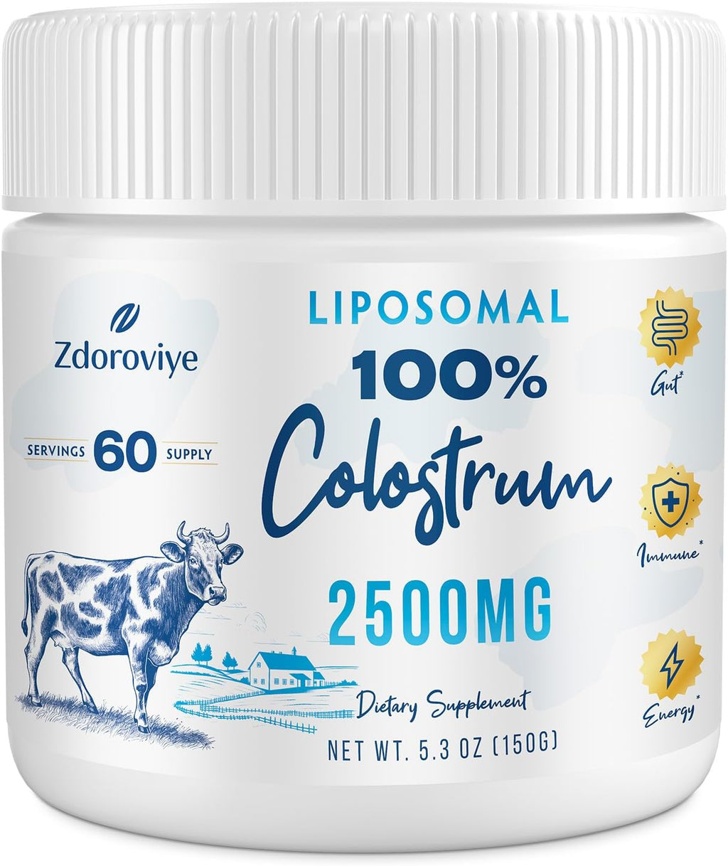Zdoroviye Liposomal Bovine Colostrum Powder Supplement 2500 mg, 60 Servings