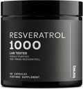 Ultra High Potency Trans Resveratrol 1000mg - 98% Puro - Extracto de Raíz de Polygonum - 60 Cápsulas