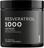 Ultra High Potency Trans Resveratrol 1000mg - 98% Puro - Extracto de Raíz de Polygonum - 60 Cápsulas