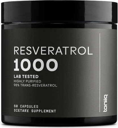 Ultra High Potency Trans Resveratrol 1000mg - 98% Puro - Extracto de Raíz de Polygonum - 60 Cápsulas – Image 1