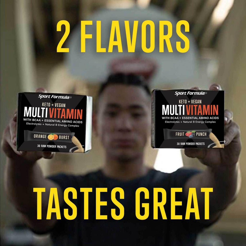 Vegan Daily Multivitamin with BCAA and Amino Acids - Sport Formula 99 - Orange Flavor Powder Sachets