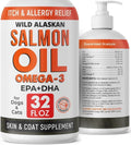 StrellaLab Aceite de Salmón para Perros y Gatos - 946 ml - Omega 3 EPA DHA - Apoyo para Piel y Articulaciones