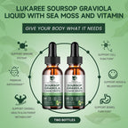 Lukaree Soursop Graviola Extracto Líquido con Sea Moss - 2 Pack, 30 ml cada uno