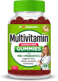 Gominolas Multivitamínicas Sin Azúcar con Prebióticos y Probióticos - Apoyo Diario para Ojos, Riñones, Hígado, Corazón y Digestión - Sabor a Bayas Mixtas - Dr. Stephanie's
