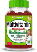 Gominolas Multivitamínicas Sin Azúcar con Prebióticos y Probióticos - Apoyo Diario para Ojos, Riñones, Hígado, Corazón y Digestión - Sabor a Bayas Mixtas - Dr. Stephanie's