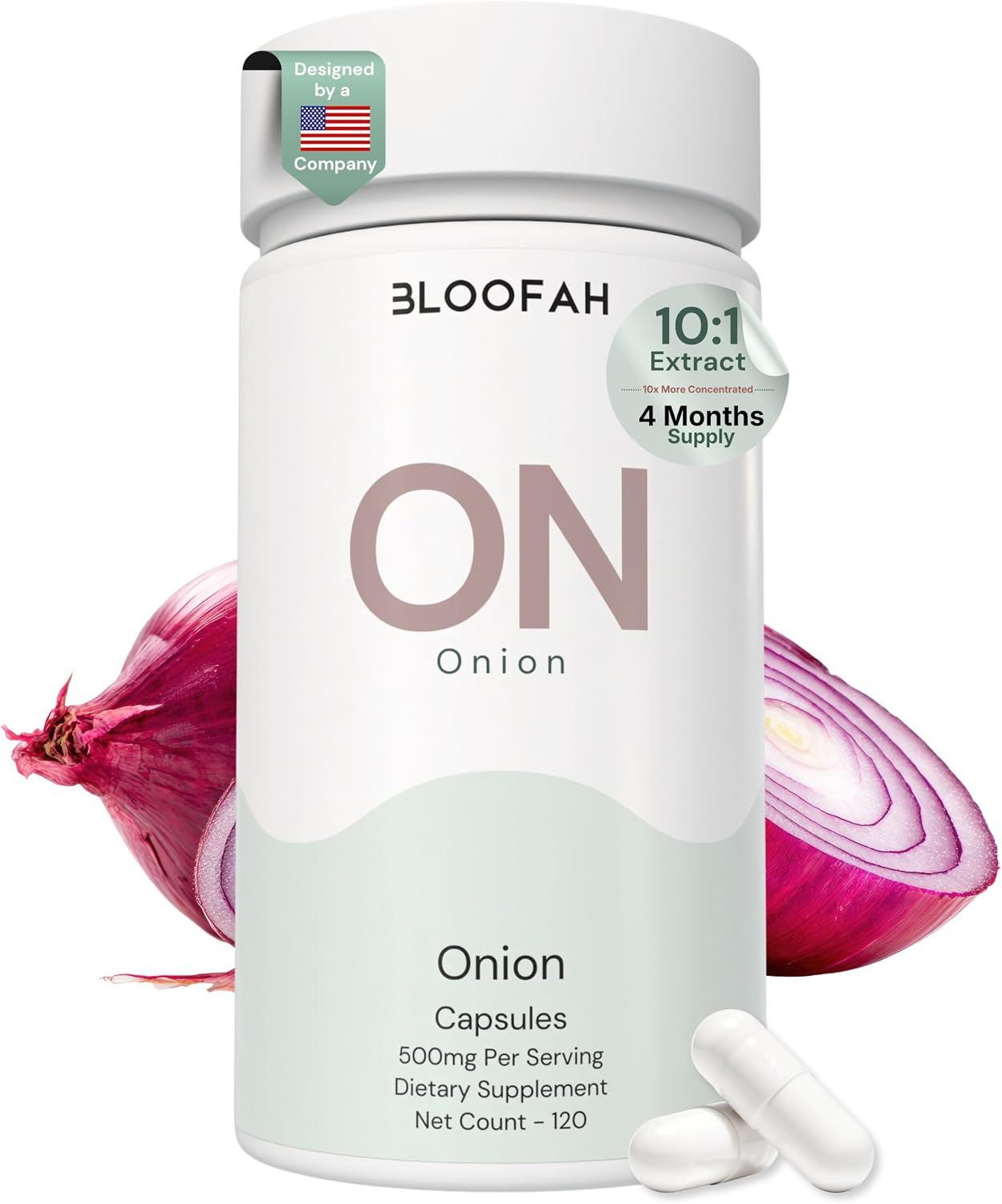 ON Onion Extract Capsules 500mg – (Allium cepa) Botanical Supplement