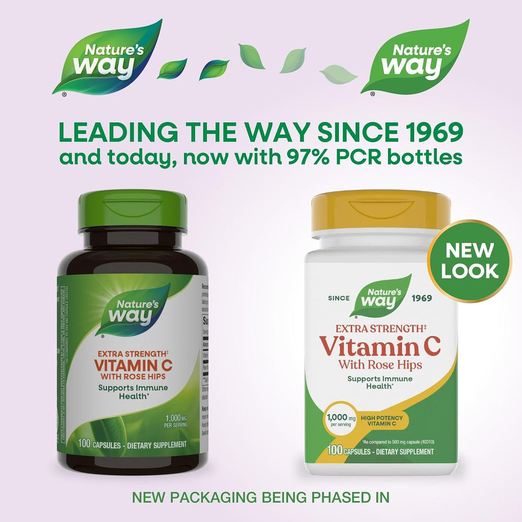 Nature's Way Vitamina C con Escaramujo Extra Strength - 1000 mg por ración