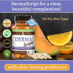 Script Essentials DermaScript Clear Skin Probiotic - Suplemento cutáneo con biotina y probióticos (60 cápsulas)