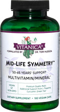 Vitanica - Mid-Life Symmetry Multivitamínico y Mineral de Alta Potencia para Mujeres 50-65, Vegano, 180 Cápsulas