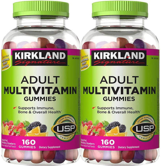 Kirkland Signature Multivitamin Adult Gummies - 320 Count (2 Bottles of 160)