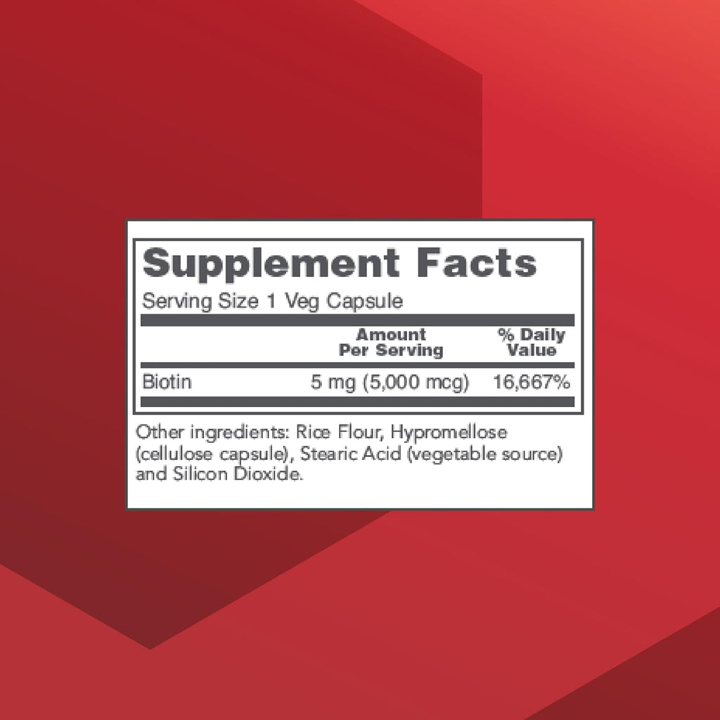 Biotina 5.000 mcg - 90 Cápsulas Veganas – Protocol for Life Balance