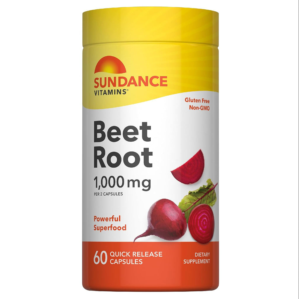 Sundance Cápsulas de Remolacha | 1000mg | 60 Cápsulas | Extracto de Superalimento | No-GMO y Sin Gluten