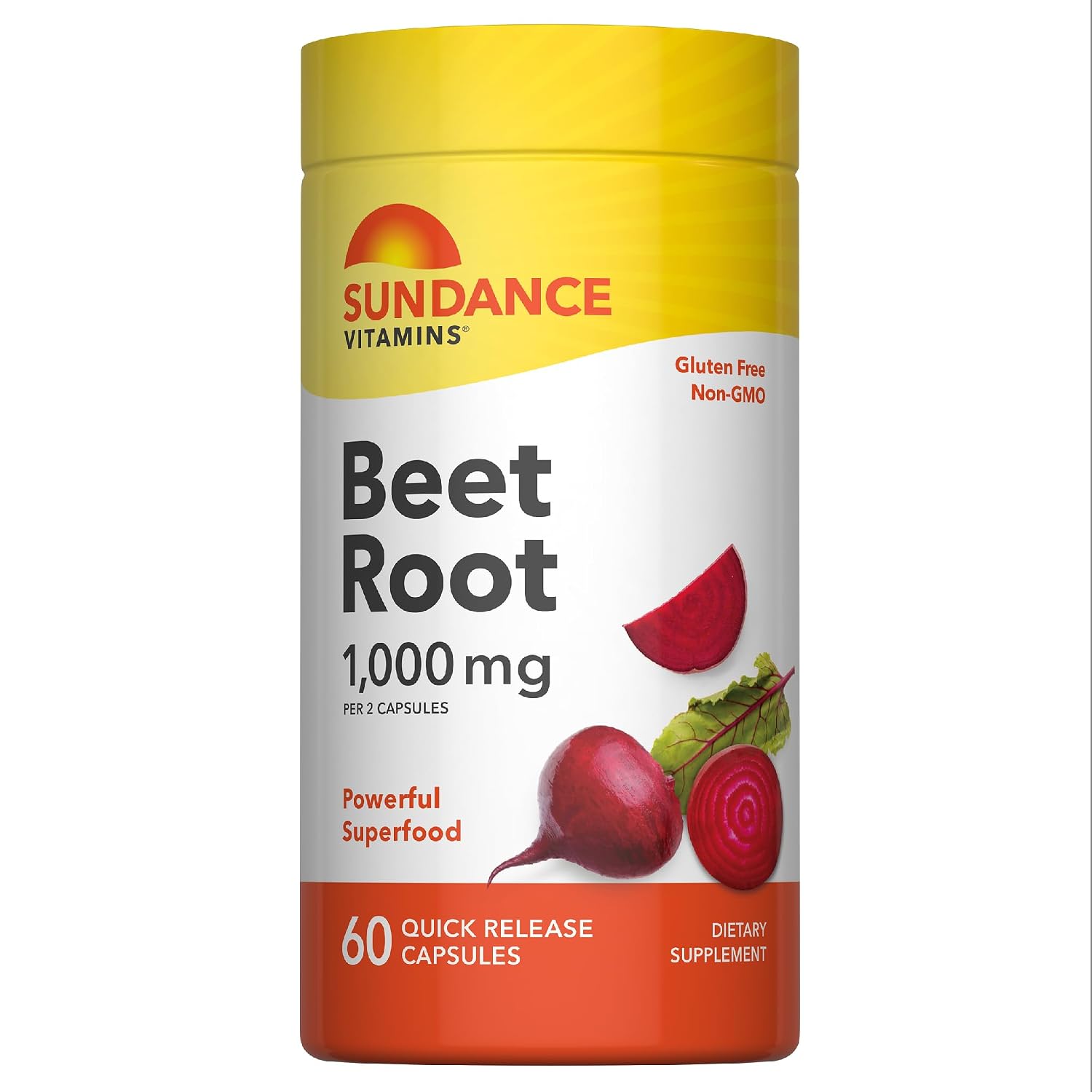 Sundance Cápsulas de Remolacha | 1000mg | 60 Cápsulas | Extracto de Superalimento | No-GMO y Sin Gluten