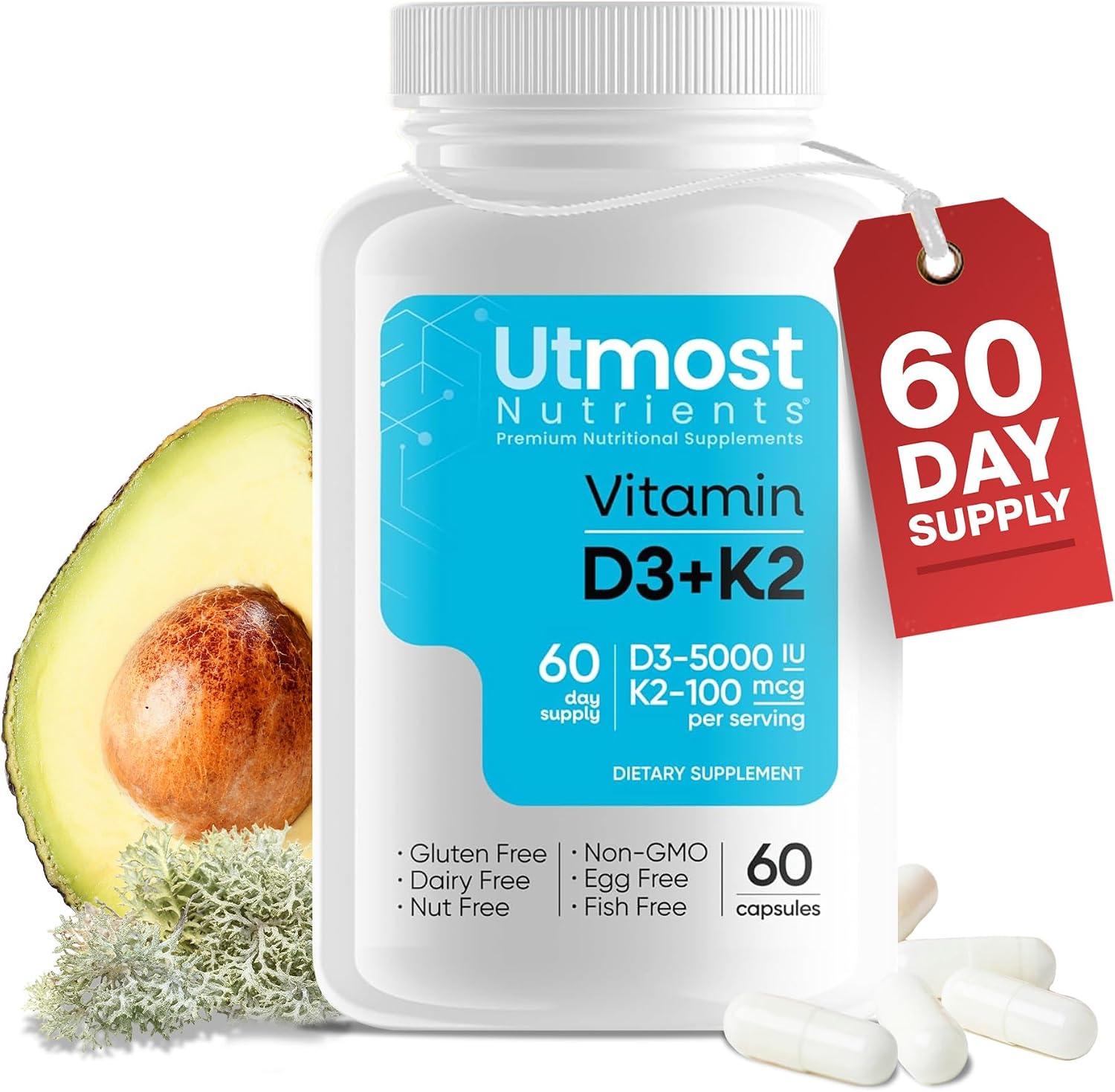Vitamina D3 5000 UI con K2 100 mcg – Utmost Nutrients