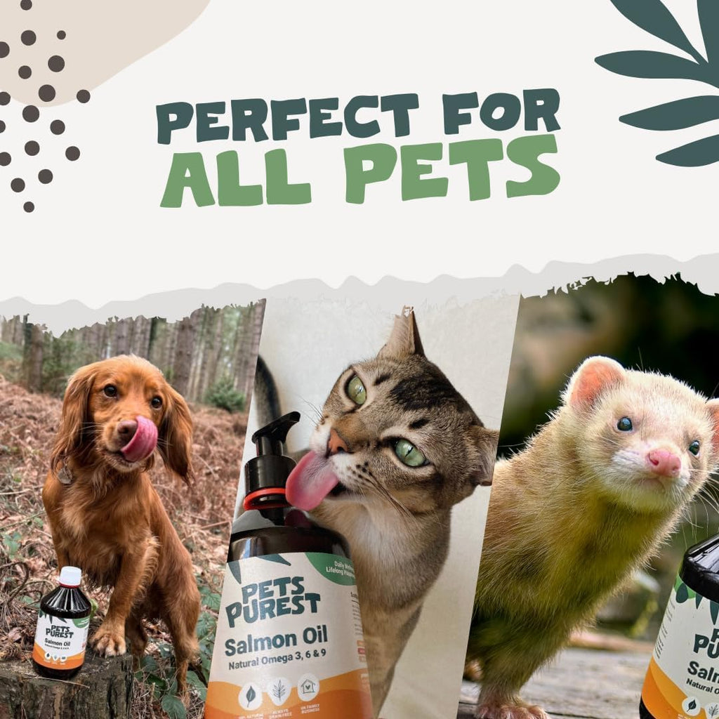 Pets Purest Aceite de Salmón para Perros, Gatos, Caballos y Hurones - 946 ml 100% Puro Premium - Suplemento Natural Omega 3, 6 y 9