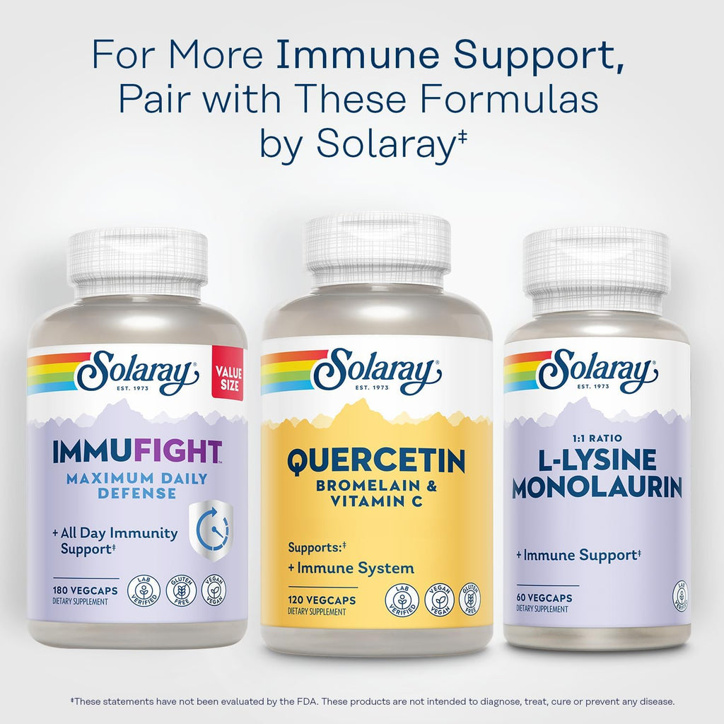 SOLARAY QBC Plex - Quercetin, Bromelain & Vitamin C - 120 Vegan Capsules