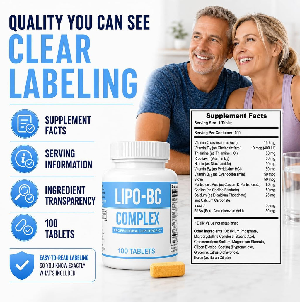 Lipo BC Complex, 200 comprimidos (2 paquetes de 100)