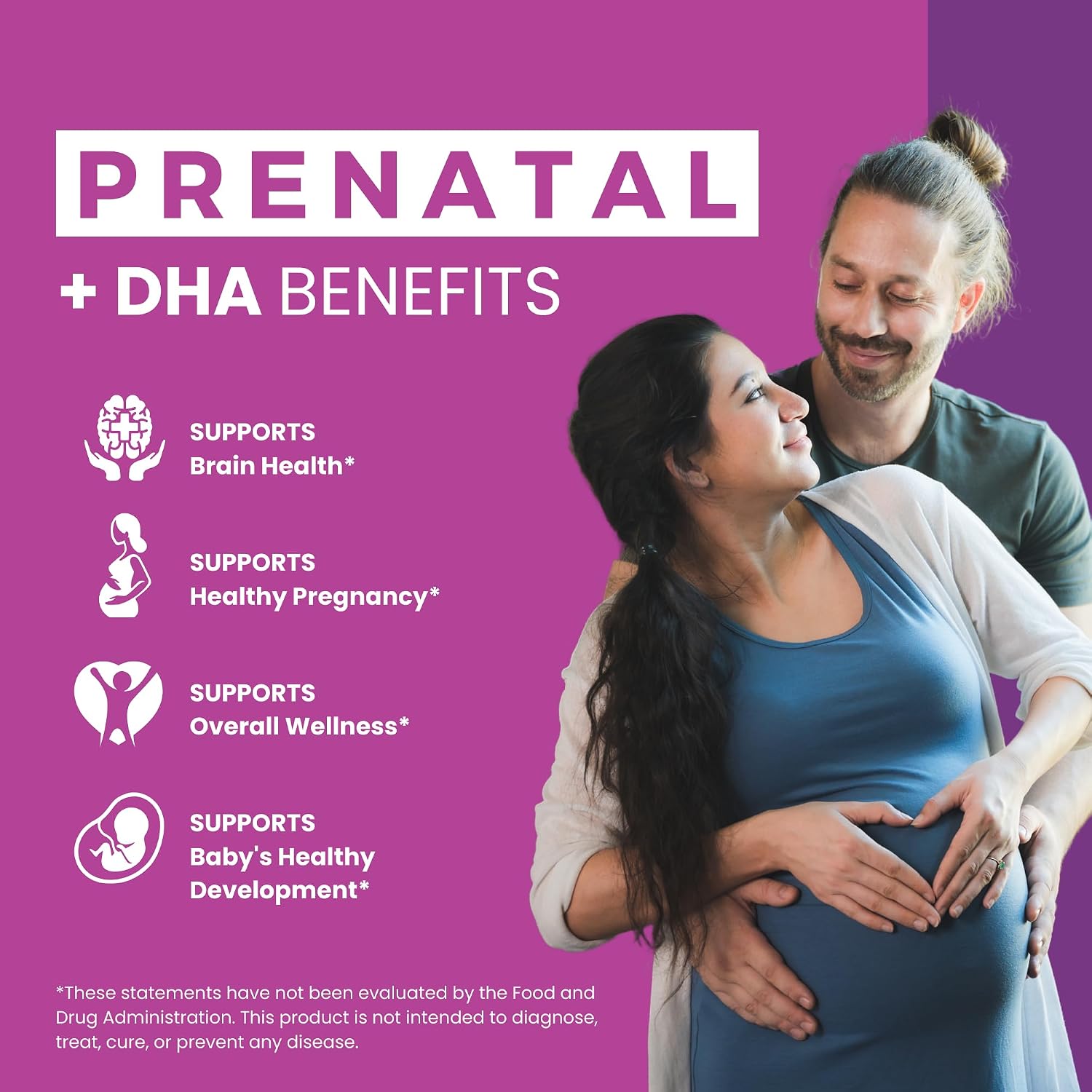 Zaytun Vitamins Vitaminas Prenatales Halal + DHA, Ácido Fólico, Hierro, Jengibre, 60 Cápsulas Blandas