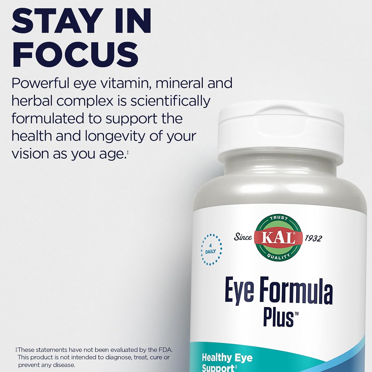 KAL Eye Formula Plus - Complemento Ocular con Luteína y Zeaxantina, 60 Comprimidos