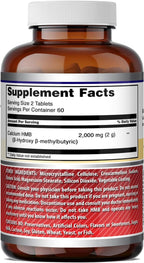 Amazing Formulas HMB (Beta-Hidroxi Beta-Metilbutirato) | 2000 mg por dosis | 120 comprimidos | Sin OMG | Sin gluten