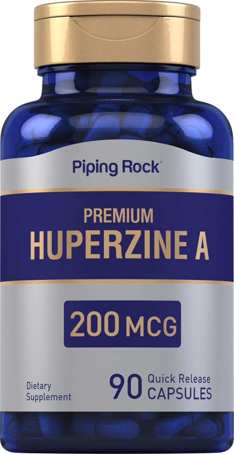 Piping Rock Huperzina A 200mcg, 90 Cápsulas, Sin OGM, Sin Gluten