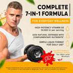 WELVIUM 7-en-1 Gotas Líquidas de Vitamina D3 K2 con Magnesio, 10.000 UI, MK-7, Vitamina A, Calcio, Aceite MCT y Lecitina de Girasol Orgánica