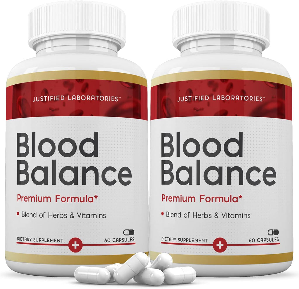 Justified Laboratories Blood Balance - 120 Cápsulas (2 Envases) - Fórmula Avanzada con Espino Blanco, Vitaminas y Hierbas