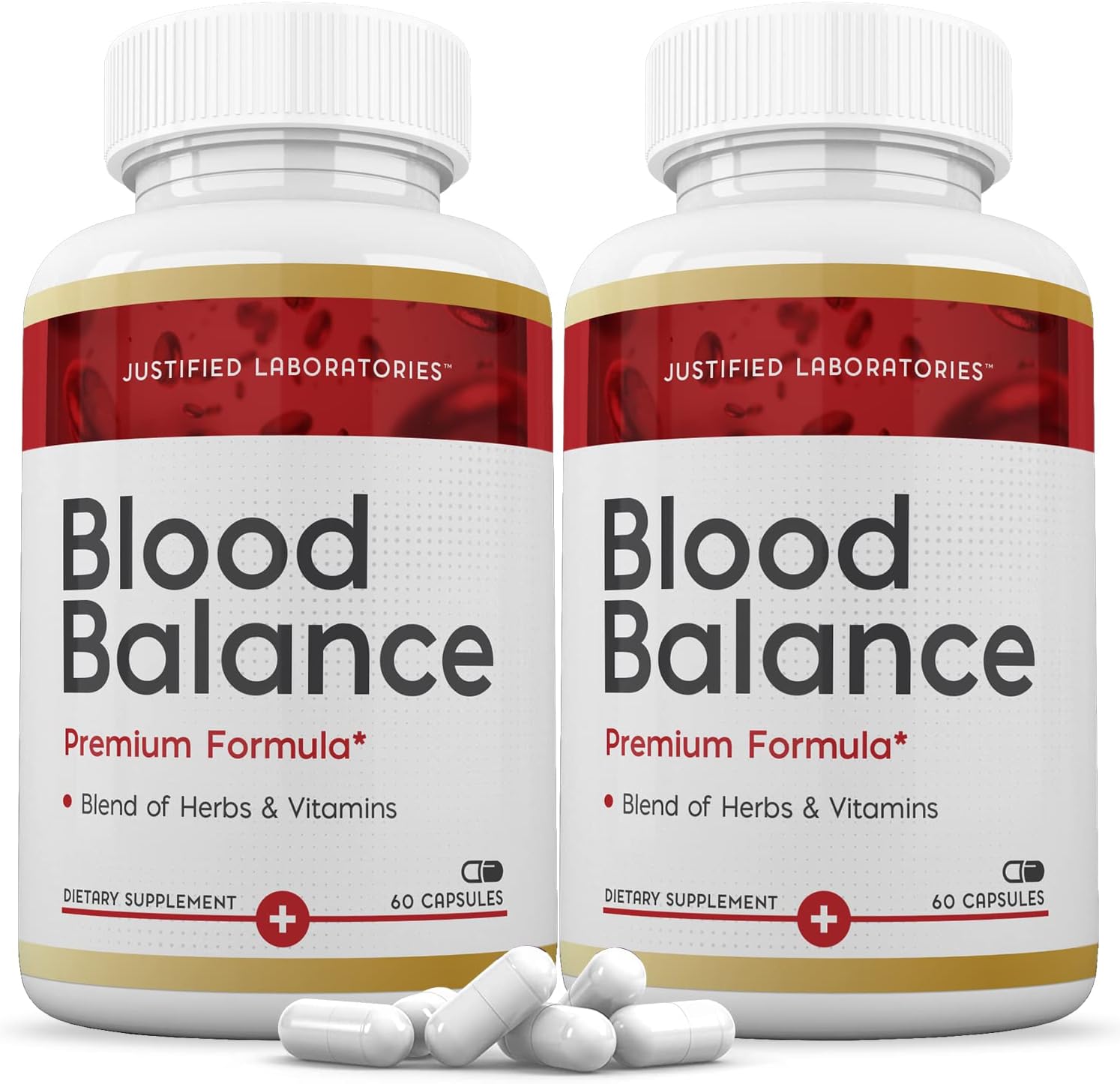 Justified Laboratories Blood Balance - 120 Cápsulas (2 Envases) - Fórmula Avanzada con Espino Blanco, Vitaminas y Hierbas