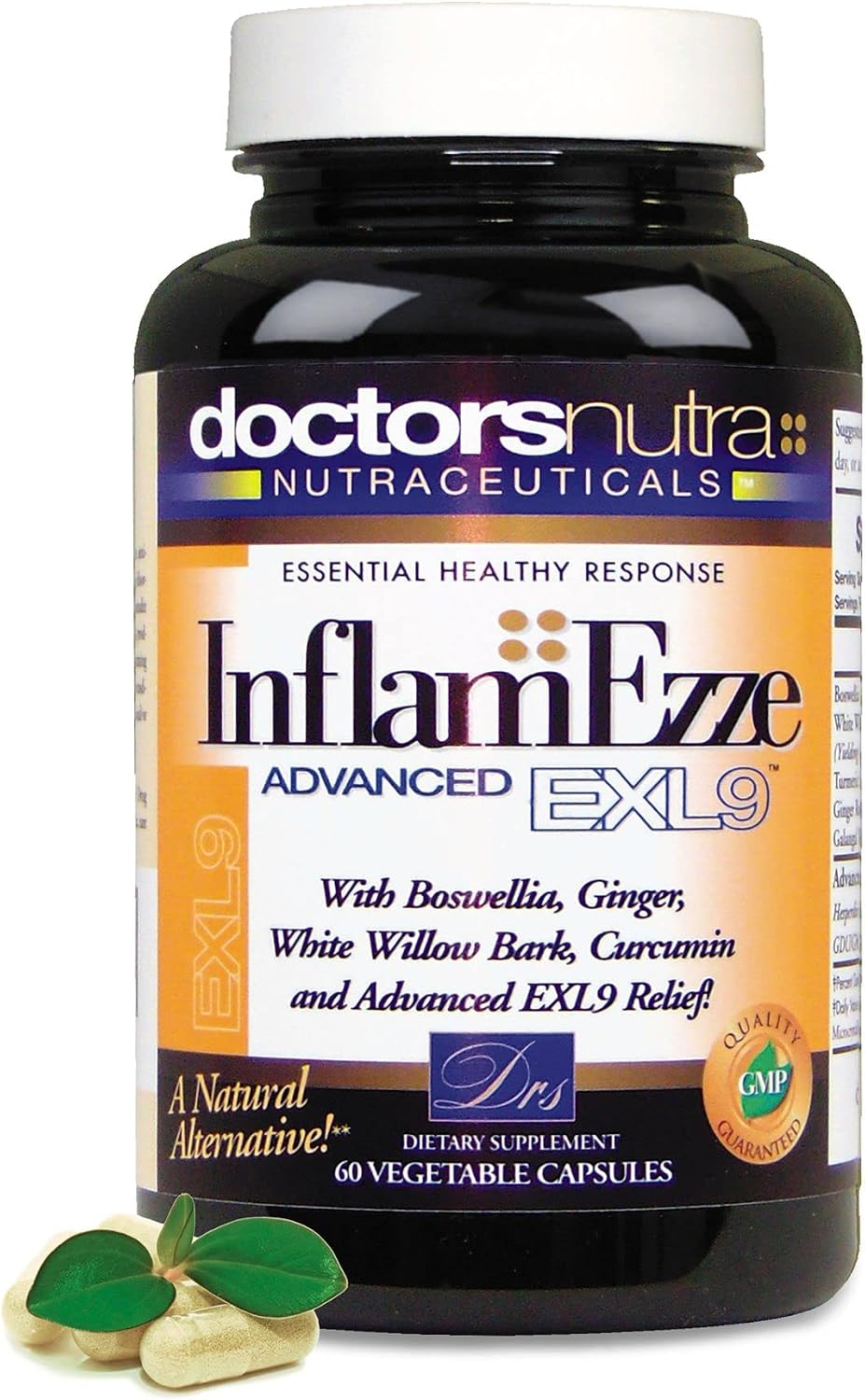 InflamEzze - Suplemento de Cúrcuma, Curcumina y Jengibre - Sin Gluten (120 Cápsulas)