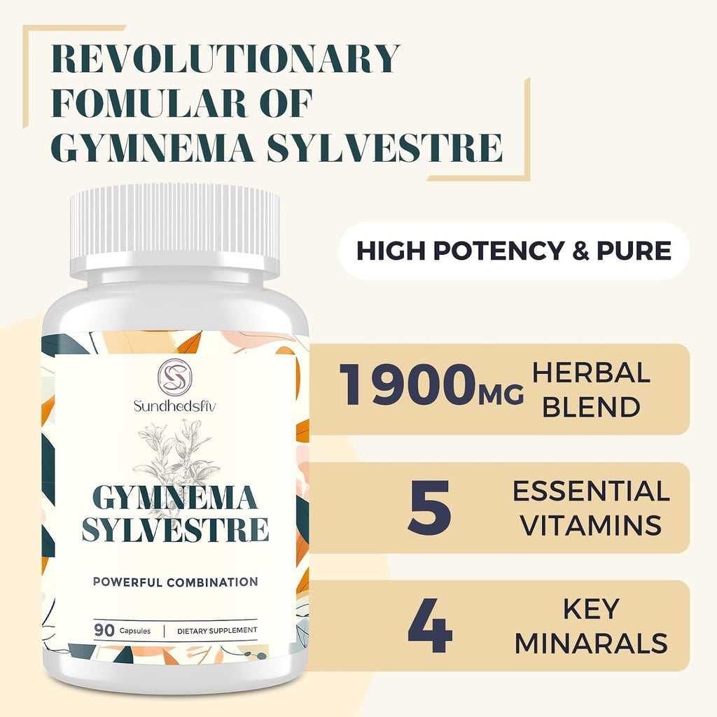 Sundhedsliv 16 en 1 Gymnema Sylvestre con Berberina, Canela y Melón Amargo - 2100 mg - 90 Cápsulas Veganas