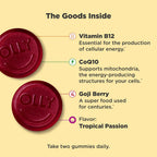 OLLY Daily Energy Gominolas de Energía, Sin Cafeína, B12, CoQ10, 60 unidades