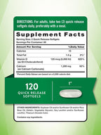 Nature's Truth Calcio 1200 mg con Vitamina D3 5000 UI, 120 comprimidos (Pack de 3)