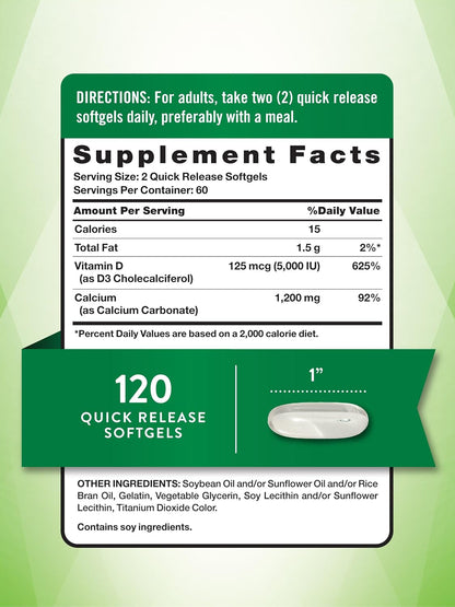 Nature's Truth Calcio 1200 mg con Vitamina – Calcio: contribuye al mantenimiento de los dientes en condiciones – Image 2