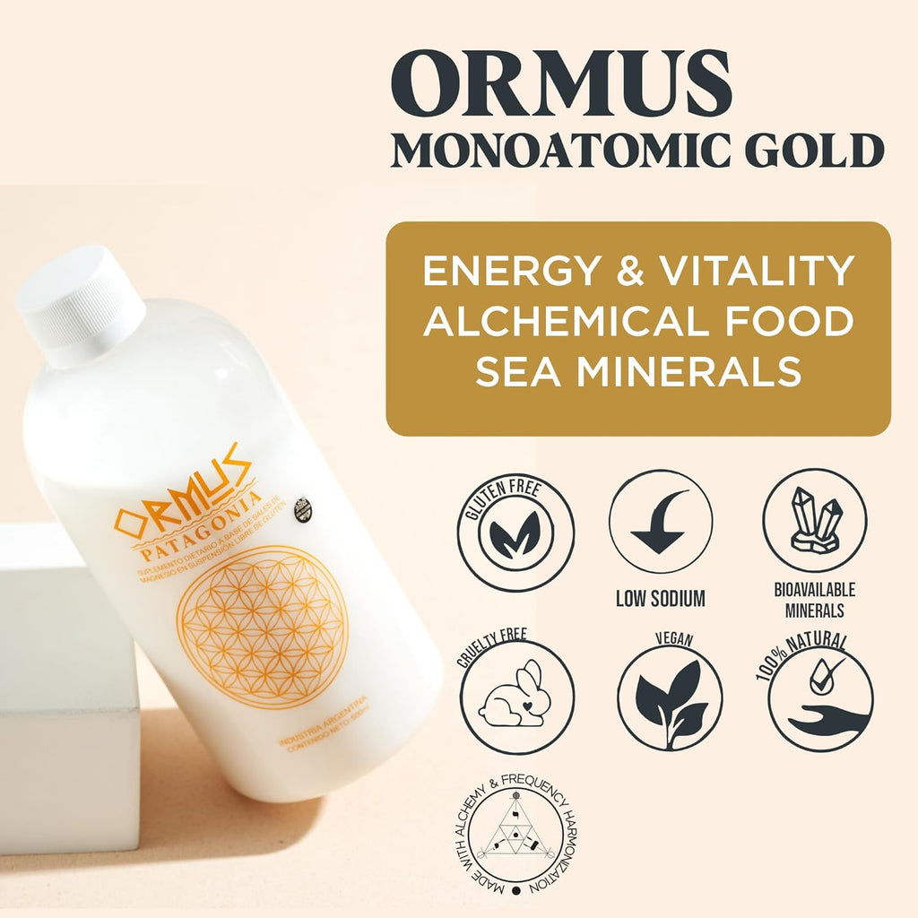 ORMUS PATAGONIA ARGENTINA - Oro Monoatómico Puro 500ml - Suplemento Líquido de Minerales para Energía y Claridad Mental