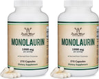 Monolaurin 1000mg por Ración, 210 Cápsulas (Vegano, Sin Gluten, No GMO) - Double Wood