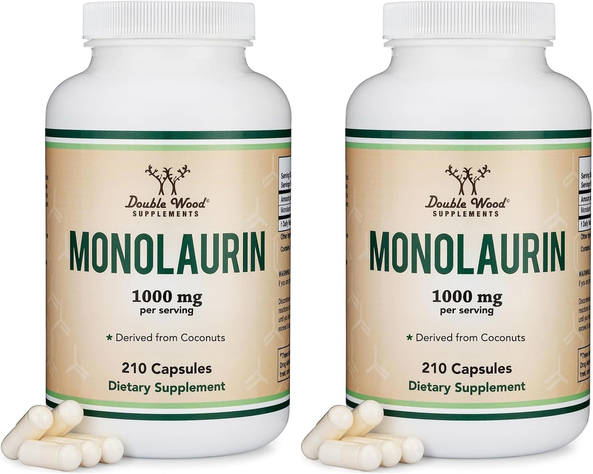 Monolaurin 1000mg por Ración, 210 Cápsulas (Vegano, Sin Gluten, No GMO) - Double Wood – Image 6