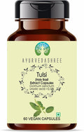 AYURVEDASHREE Tulsi Extracto 500mg - 60 Cápsulas Vegetarianas | Ocimum Sanctum | 100% Natural | Vegano | Sin Gluten