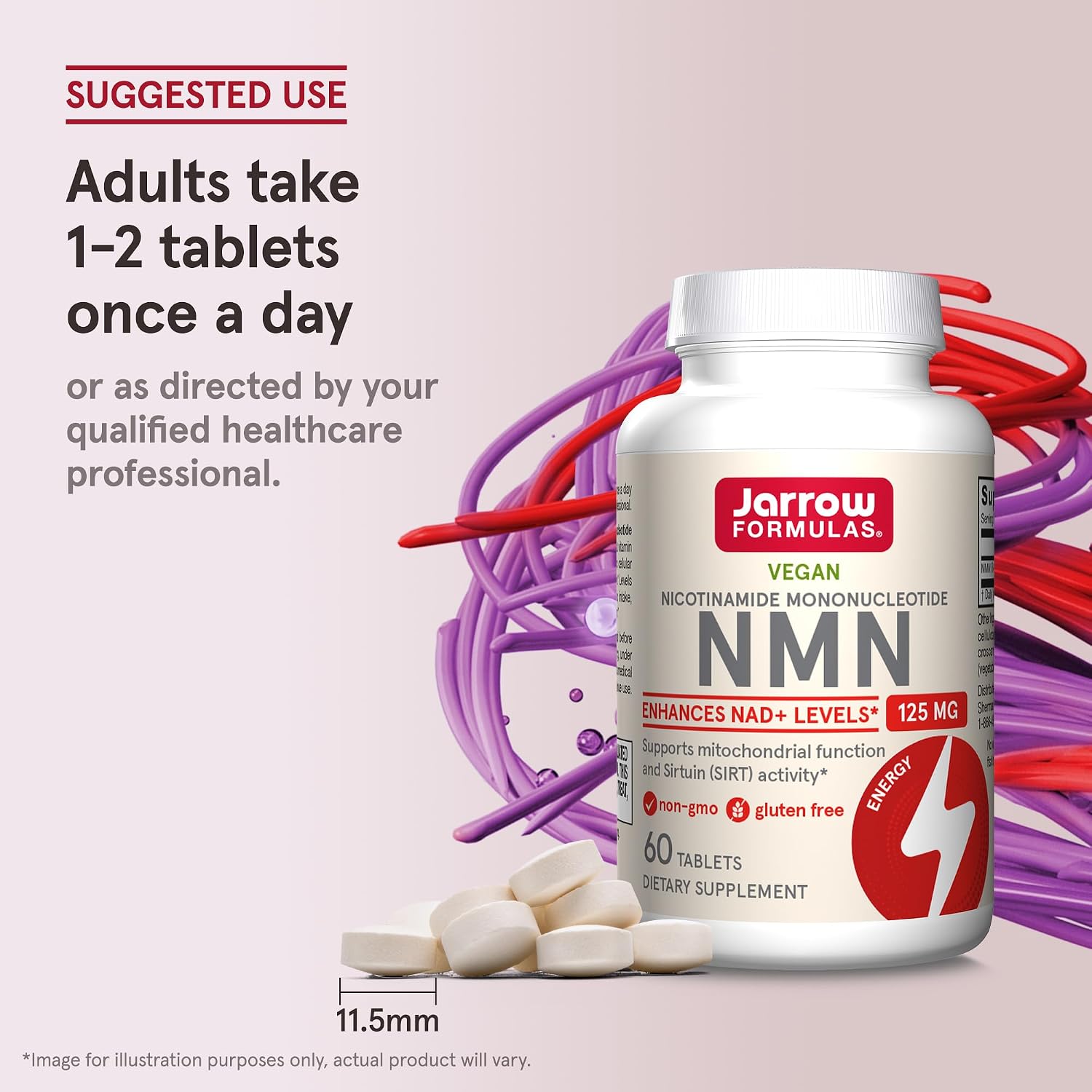 Jarrow Formulas Nicotinamida Mononucleótido (NMN) - 60 Comprimidos - Apoya la Producción de Energía