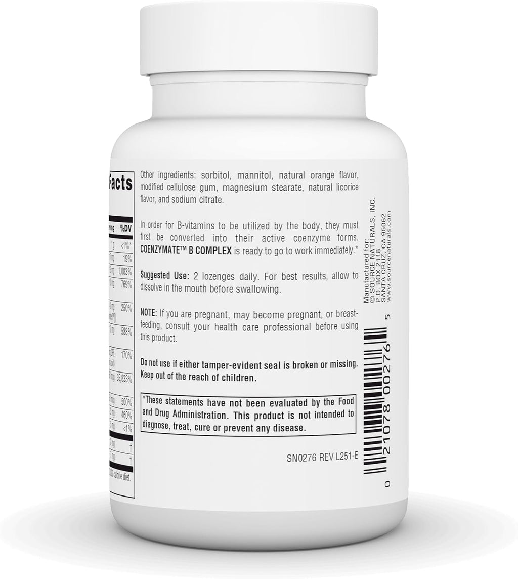 Source Naturals Coenzymate B Complex – Complejo B Coenzimado, 120 Comprimidos Sabor Naranja