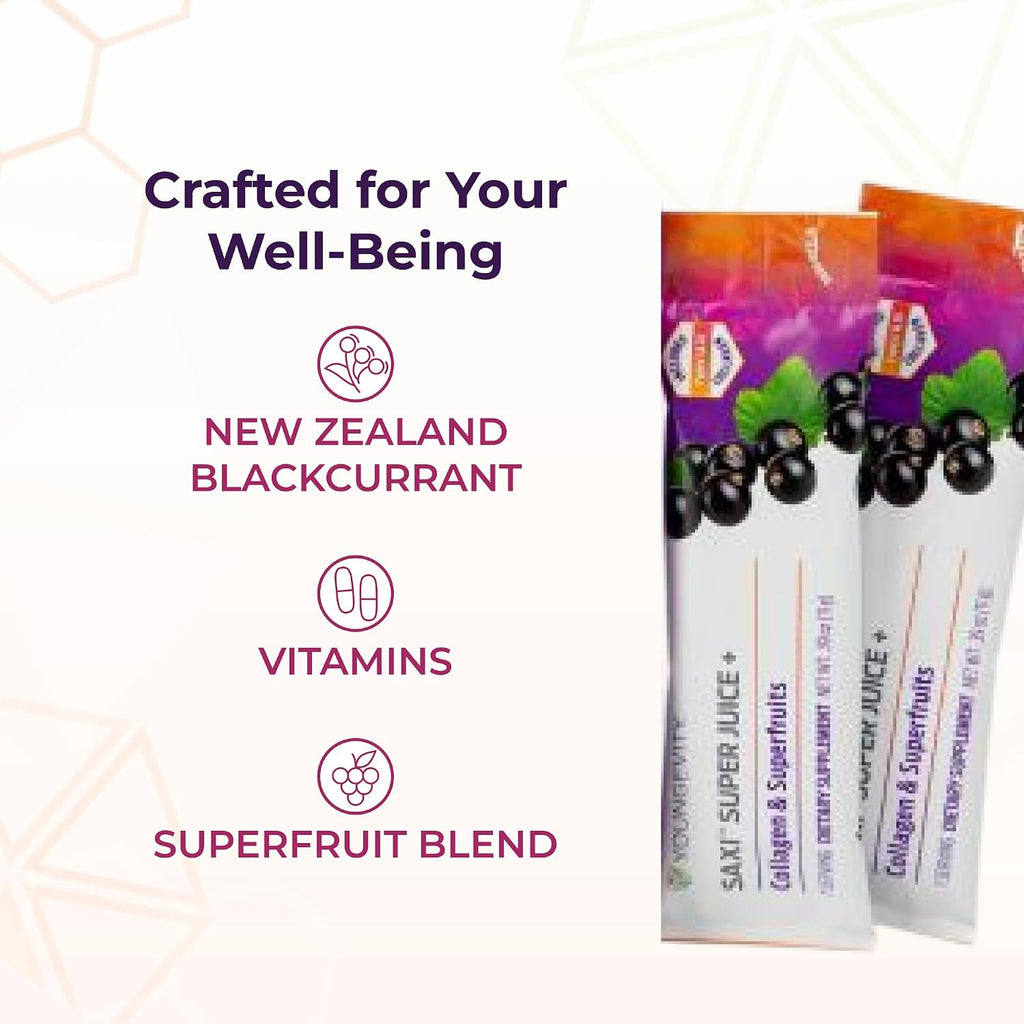 Youngevity SaXi Super Juice+ Colágeno y Superfrutas (Grosella negra de Nueva Zelanda)